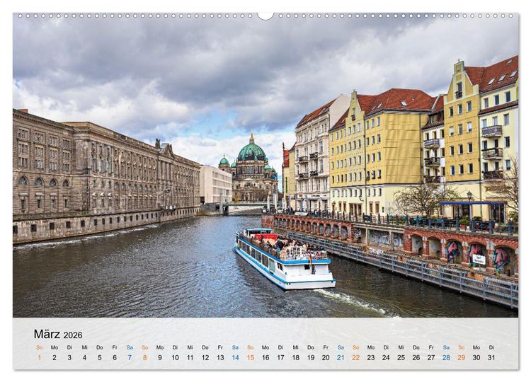 Produktbild: Berliner Wasserwege &ndash; Die Spree und ihre Kan&auml;le (Wandkalender 2026 DIN A2 quer), CALVENDO Monatskalender