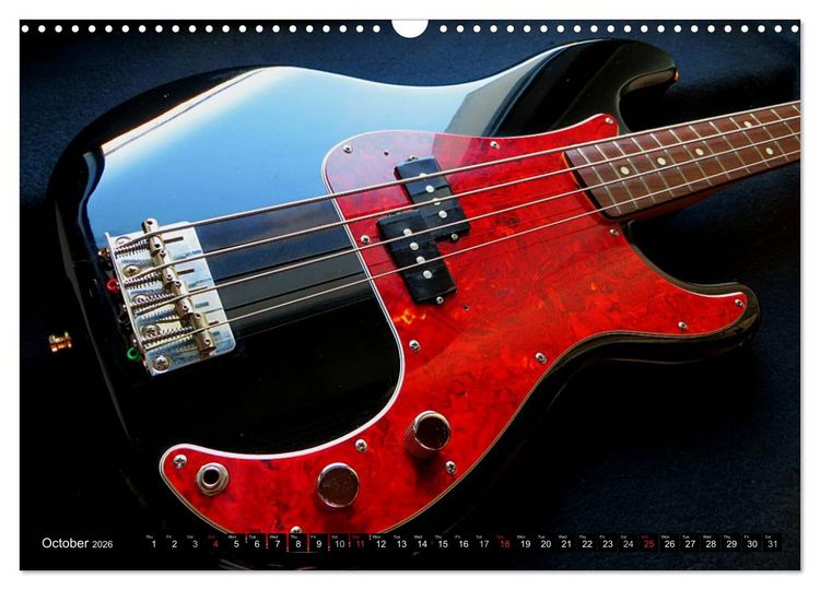 Produktbild: BASS GUITARS put into the spotlight (Wall Calendar 2026 DIN A3 landscape), CALVENDO 12 Month Wall Calendar