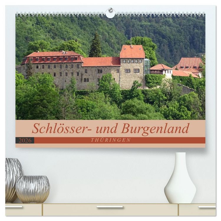 Produktbild: Schl&ouml;sser- und Burgenland Th&uuml;ringen (hochwertiger Premium Wandkalender 2026 DIN A2 quer), Kunstdruck in Hochglanz