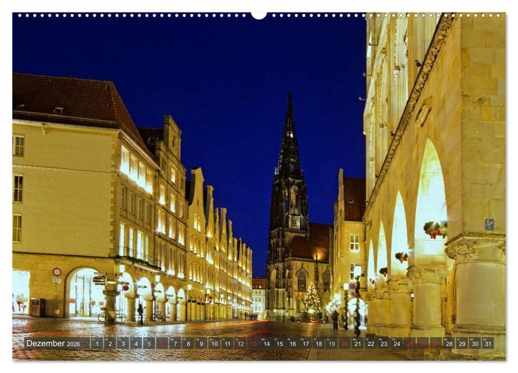 Produktbild: M&uuml;nster - Historische Stadt mit jungem Gesicht (hochwertiger Premium Wandkalender 2026 DIN A2 quer), Kunstdruck in Hochglanz