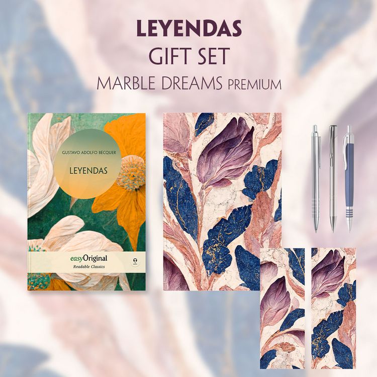 Produktbild: Leyendas (with audio-online) Readable Classics Geschenkset + Marmortr&auml;ume Schreibset Premium