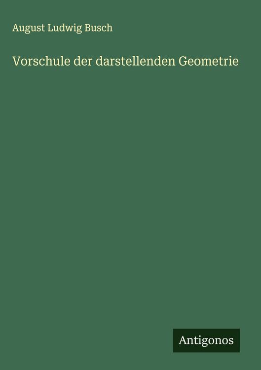 Produktbild: Vorschule der darstellenden Geometrie