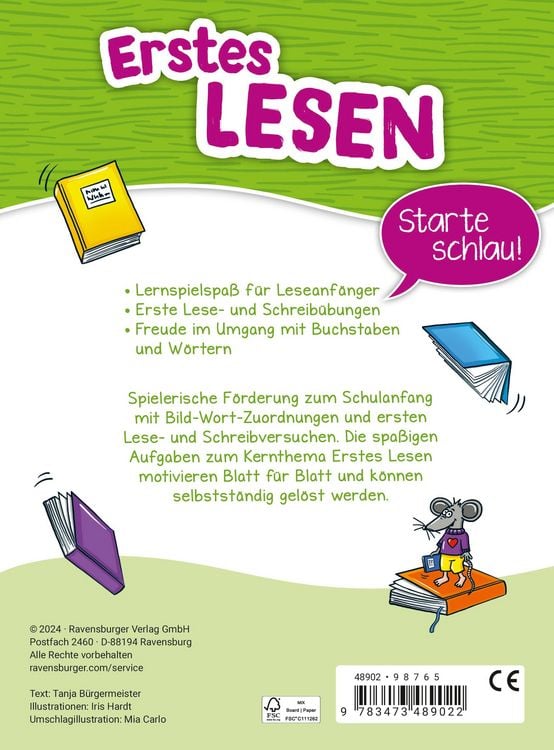 Produktbild: Mein Block zum Schulanfang: Erstes Lesen