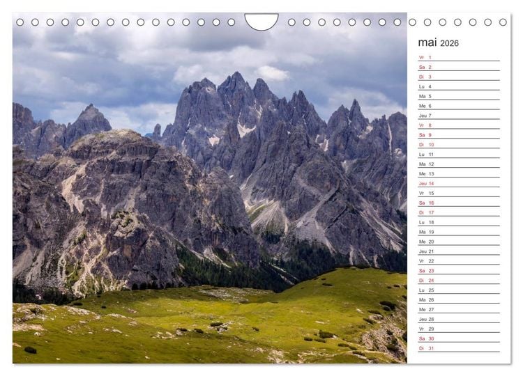 Produktbild: Balade au c&oelig;ur des Dolomites (Calendrier mural 2026 DIN A4 vertical), CALVENDO calendrier mensuel