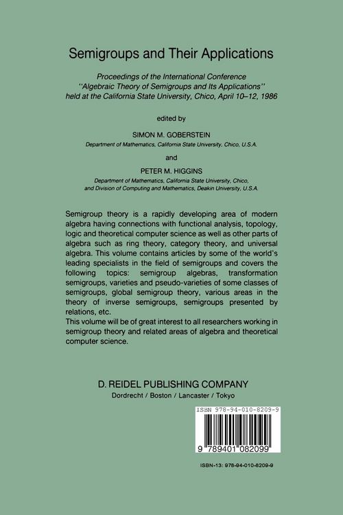 Produktbild: Semigroups and Their Applications