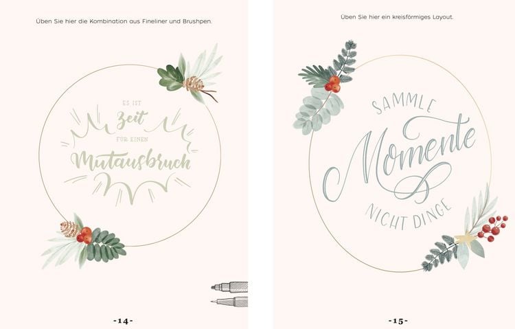 Produktbild: Design Paper A5 Frohe Weihnachten. Mit Handlettering-Grundkurs