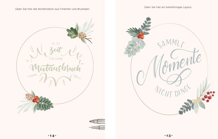 Produktbild: Design Paper A6 Frohe Weihnachten. Mit Handlettering-Grundkurs