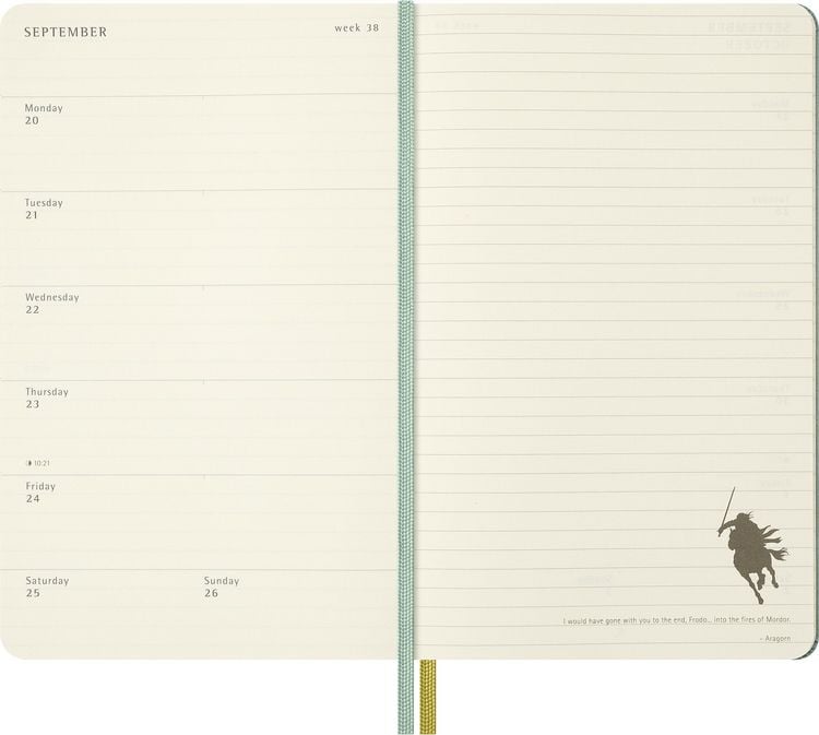 Produktbild: Moleskine 18 Monate Der Herr der Ringe Wochen-Notizkalender 2026/2027, L/A5, 1 Wo = 1 Seite, fester Einband