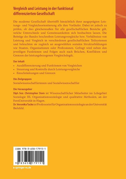 Produktbild: Vergleich und Leistung in der funktional differenzierten Gesellschaft