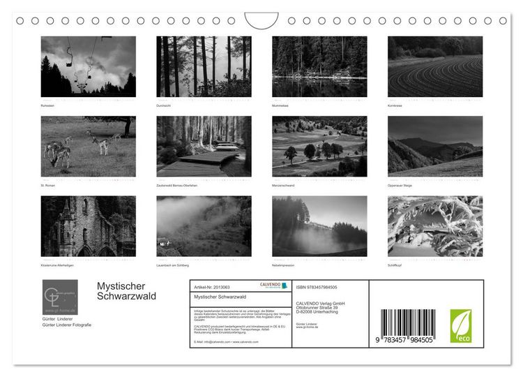Produktbild: Mystischer Schwarzwald (Wandkalender 2026 DIN A4 quer), CALVENDO Monatskalender