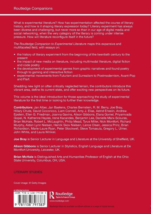 Produktbild: The Routledge Companion to Experimental Literature
