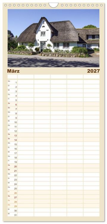 Produktbild: Familienplaner 2027 - Vielf&auml;ltiges Sylt - Mehr als Strand mit 5 Spalten (Wandkalender, 21 x 45 cm) CALVENDO