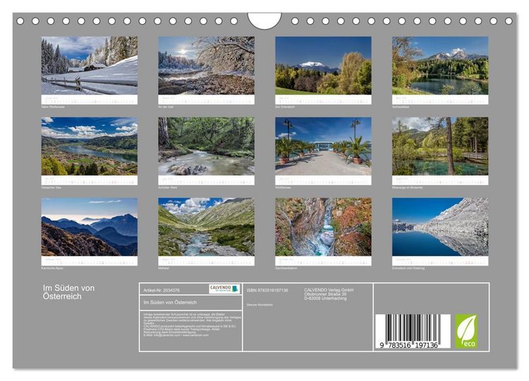 Produktbild: Im S&uuml;den von &Ouml;sterreich (Wandkalender 2026 DIN A4 quer), CALVENDO Monatskalender