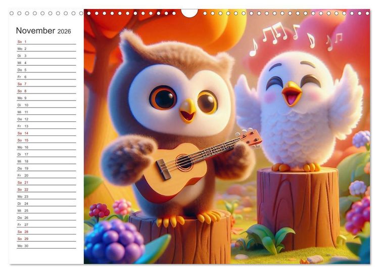 Produktbild: Musikalische Waldtiere (Wandkalender 2026 DIN A3 quer), CALVENDO Monatskalender