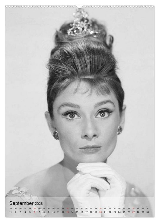 Produktbild: Hollywood-Diva - Audrey Hepburn (hochwertiger Premium Wandkalender 2026 DIN A2 hoch), Kunstdruck in Hochglanz