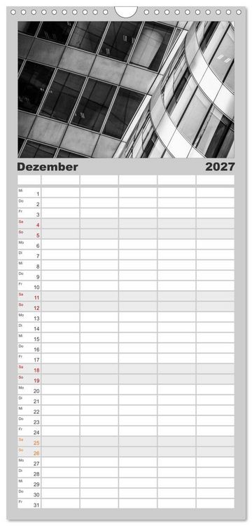 Produktbild: Familienplaner 2027 - Architektur - Fassaden im Detail 2027 mit 5 Spalten (Wandkalender, 21 x 45 cm) CALVENDO