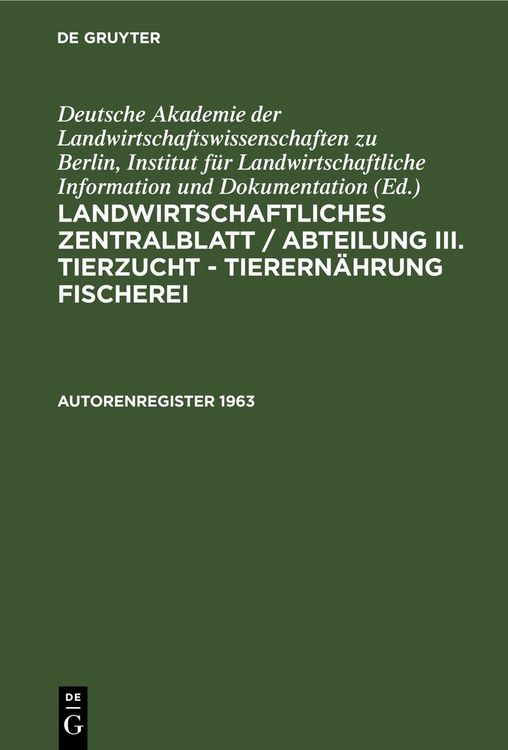 Produktbild: Autorenregister 1963