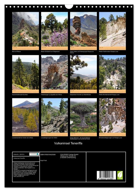 Produktbild: Vulkaninsel Teneriffa (Wandkalender 2026 DIN A3 hoch), CALVENDO Monatskalender