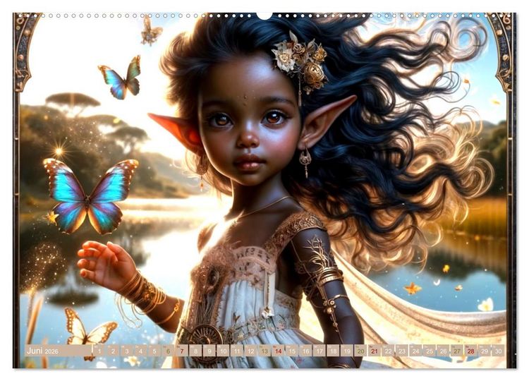 Produktbild: Elfenkinder und ihre Freunde - Magie und Natur im Einklang (Wandkalender 2026 DIN A2 quer), CALVENDO Monatskalender