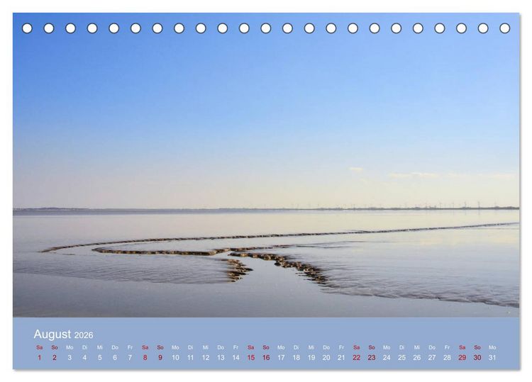 Produktbild: Wilhelmshaven - Sonne, K&uuml;ste und Meer (Tischkalender 2026 DIN A5 quer), CALVENDO Monatskalender