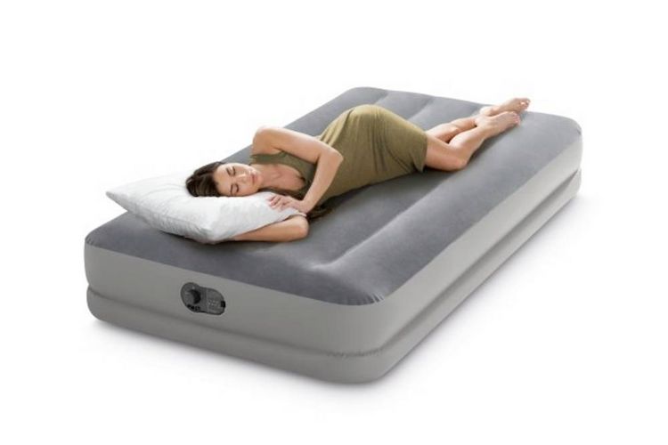 Produktbild: Intex 64112 TWIN DURA-BEAM PRESTIGE AIRBED W/FASTFILL USB PUMP Luftbett (L x B x H) 1910 x 990 x 300 mm Grau
