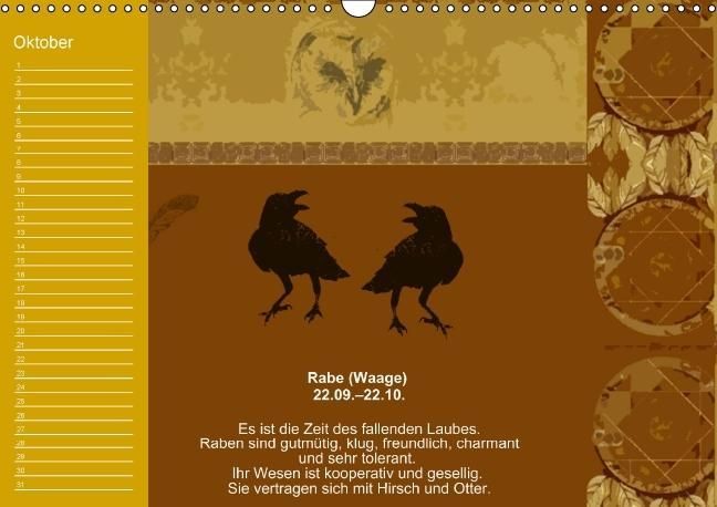 Produktbild: Indianisches Horoskop / Geburtstagskalender (Wandkalender immerw&auml;hrend DIN A3 quer)