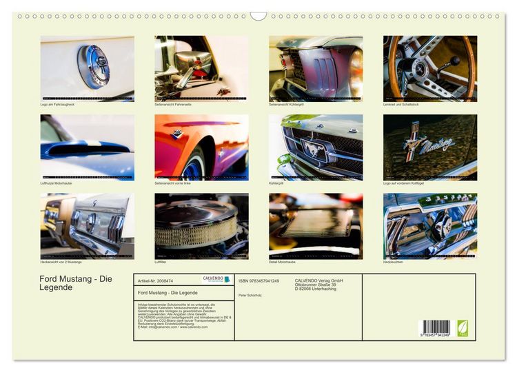Produktbild: Ford Mustang - Die Legende (Wandkalender 2026 DIN A2 quer), CALVENDO Monatskalender