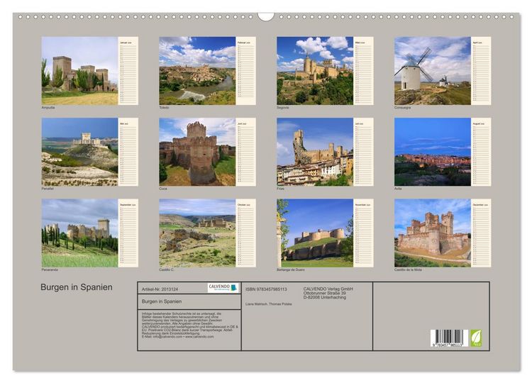 Produktbild: Burgen in Spanien (Wandkalender 2026 DIN A2 quer), CALVENDO Monatskalender