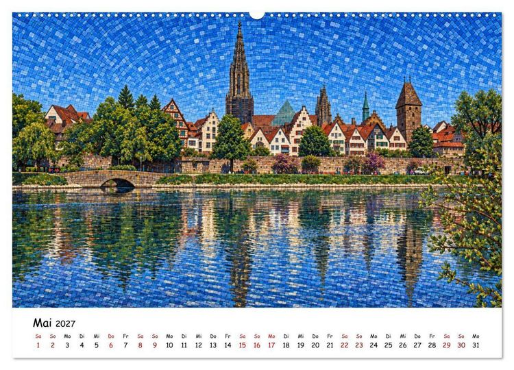 Produktbild: Deutschland als Mosaik. Stadt f&uuml;r Stadt ein Kunstwerk (Wandkalender 2027 DIN A2 quer), CALVENDO Monatskalender