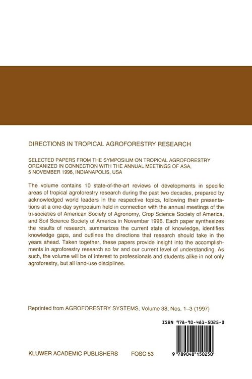 Produktbild: Directions in Tropical Agroforestry Research