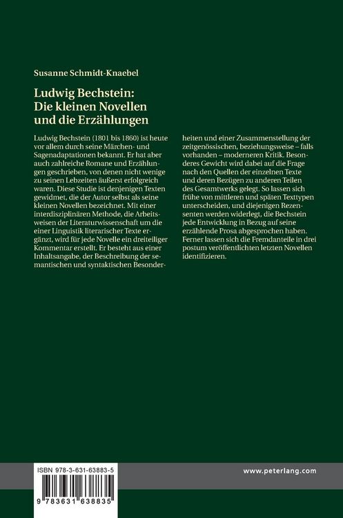 Produktbild: Ludwig Bechstein: Die kleinen Novellen und die Erzaehlungen