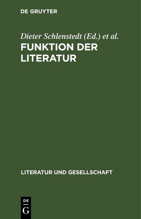 Produktbild: Funktion der Literatur