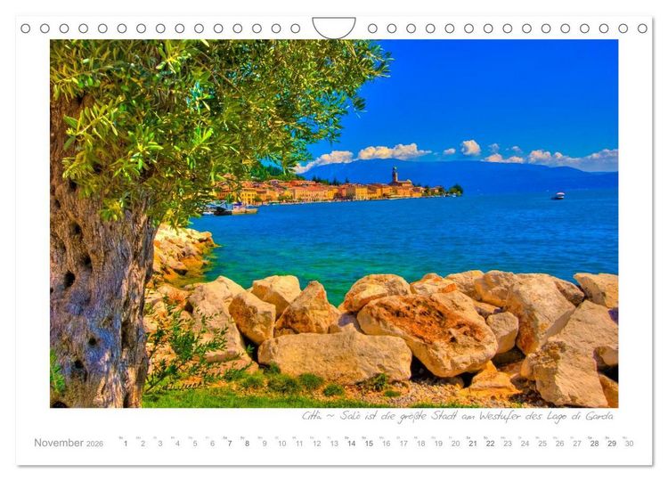 Produktbild: Sehnsucht Gardasee - Mediterranes Flair am Lago di Garda (Wandkalender 2026 DIN A4 quer), CALVENDO Monatskalender