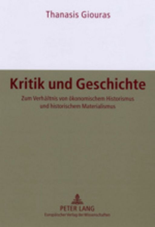 Produktbild: Kritik und Geschichte