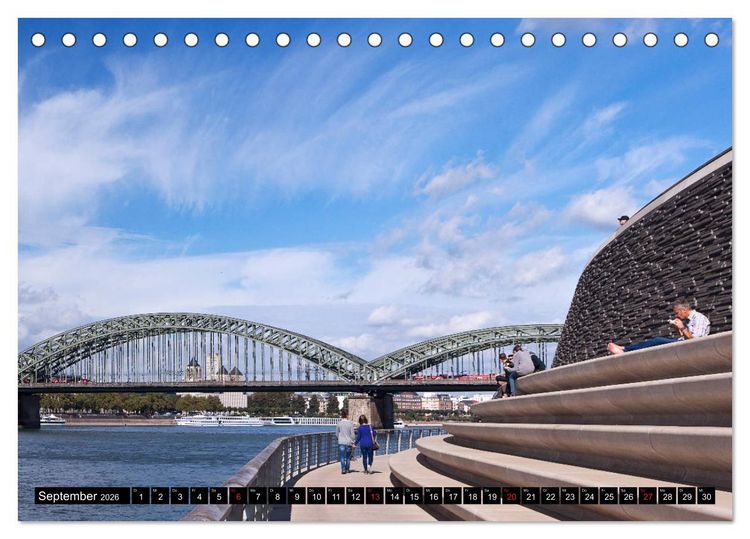 Produktbild: K&Ouml;LN AUSBLICK - RHEINBLICK (Tischkalender 2026 DIN A5 quer), CALVENDO Monatskalender