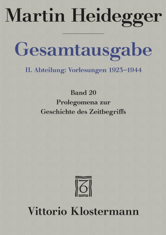 Produktbild: Prolegomena zur Geschichte des Zeitbegriffs (Sommersemester 1925)