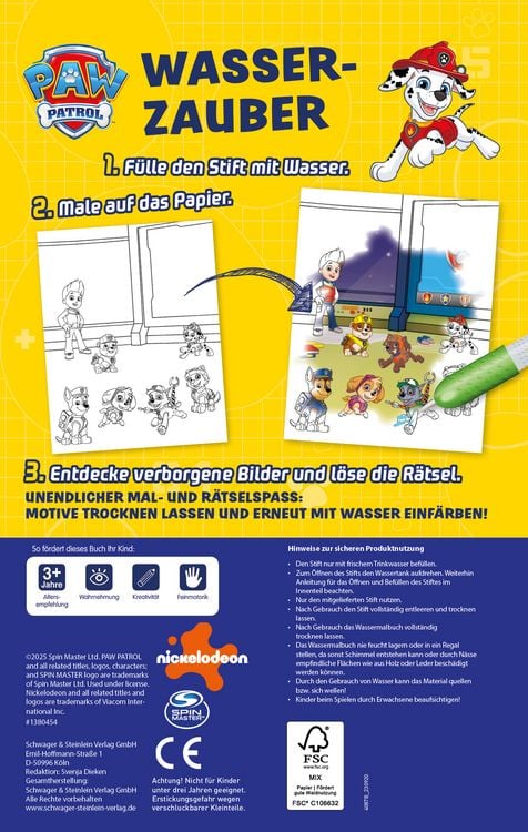Produktbild: PAW Patrol Wasserzauber - Wassermalbuch ab 3 Jahre
