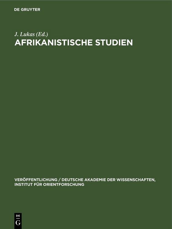 Produktbild: Afrikanistische Studien
