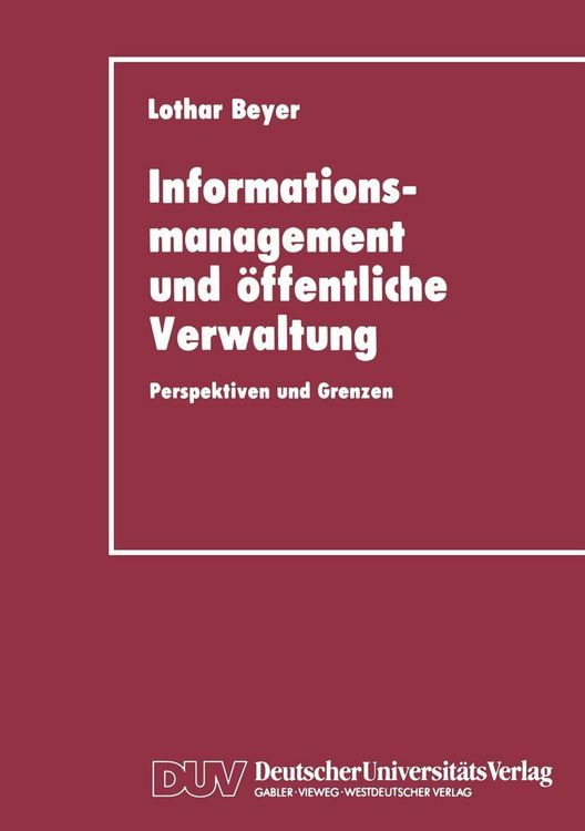 Produktbild: Informationsmanagement und &ouml;ffentliche Verwaltung
