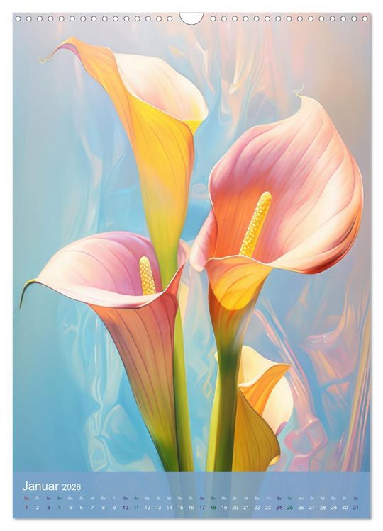 Produktbild: Blumen im Malstil (Wandkalender 2026 DIN A3 hoch), CALVENDO Monatskalender