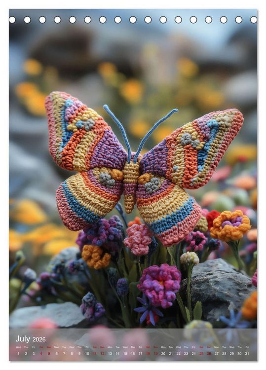 Produktbild: CROCHET ANIMALS (Desk Calendar 2026 DIN A5 portrait), CALVENDO 12 Month DeskCalendar
