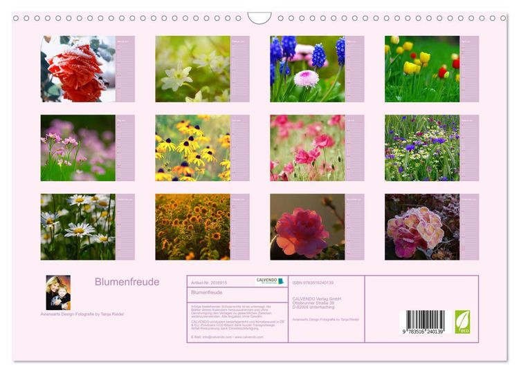 Produktbild: Blumenfreude (Wandkalender 2026 DIN A3 quer), CALVENDO Monatskalender