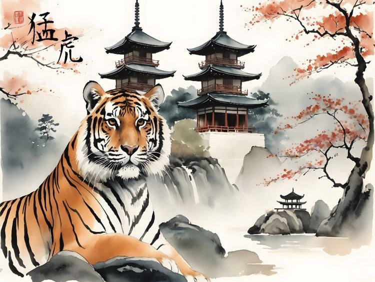 Produktbild: CALVENDO Puzzle Tiger - St&auml;rke ohne Zorn | 1000 Teile Lege-Gr&ouml;&szlig;e 64x48cm Foto-Puzzle f&uuml;r gl&uuml;ckliche Stunden