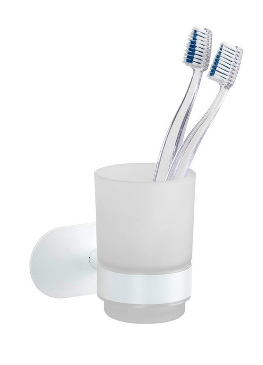Produktbild: Turbo-Loc&reg; Zahnputzbecherhalter Uno Mod. Orea White matt, aus rostfreiem Edelstahl