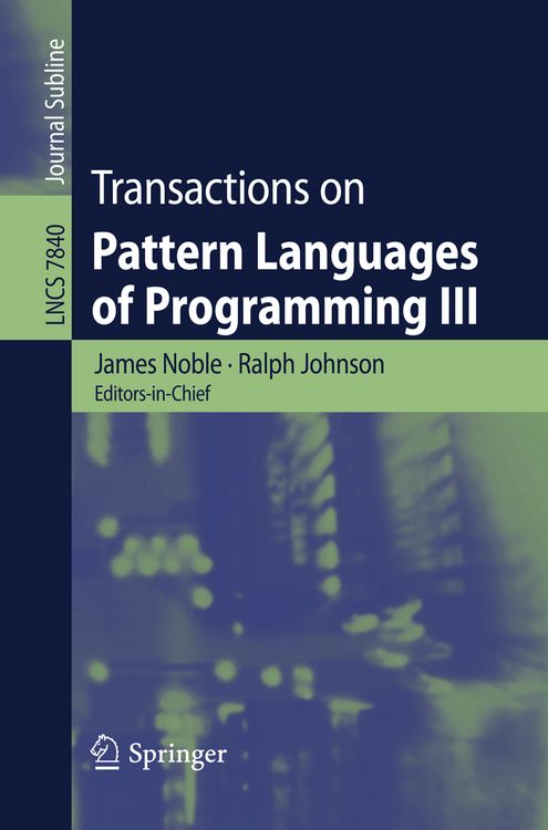 Produktbild: Transactions on Pattern Languages of Programming III