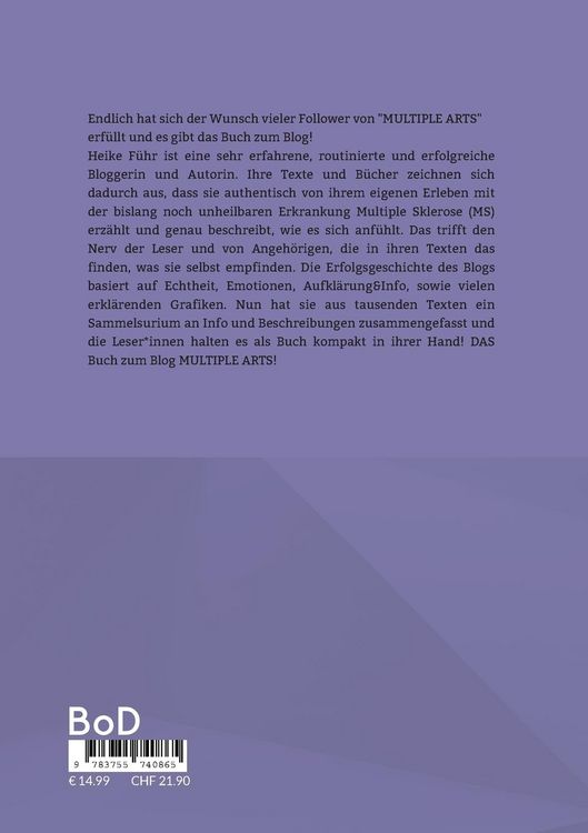 Produktbild: MULTIPLE ARTS: Das Buch zum MS-Blog
