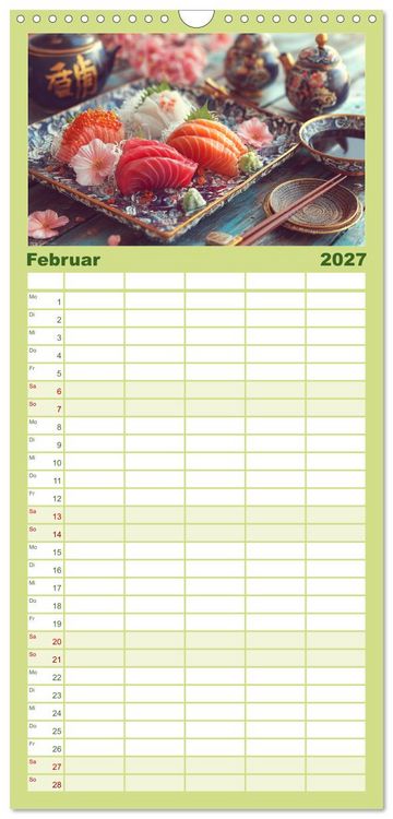 Produktbild: Familienplaner 2027 - Genussmomente. Streifzug durch die japanische K&uuml;che mit 5 Spalten (Wandkalender, 21 x 45 cm) CALVENDO