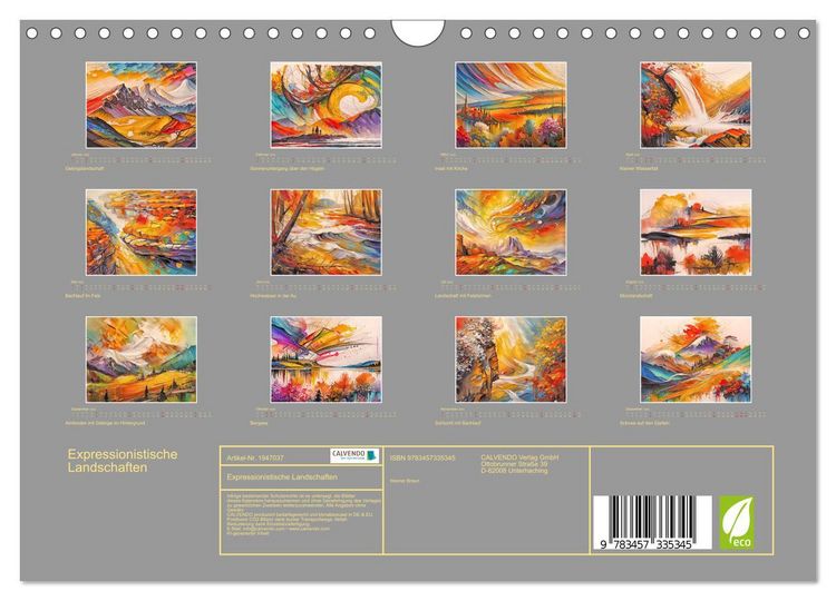 Produktbild: Expressionistische Landschaften (Wandkalender 2026 DIN A4 quer), CALVENDO Monatskalender