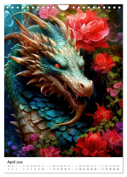 Produktbild: Mystical Drakes (Wall Calendar 2026 DIN A4 portrait), CALVENDO 12 Month Wall Calendar