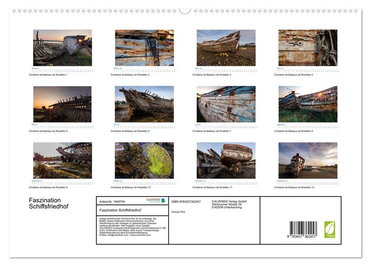 Produktbild: Faszination Schiffsfriedhof (hochwertiger Premium Wandkalender 2026 DIN A2 quer), Kunstdruck in Hochglanz